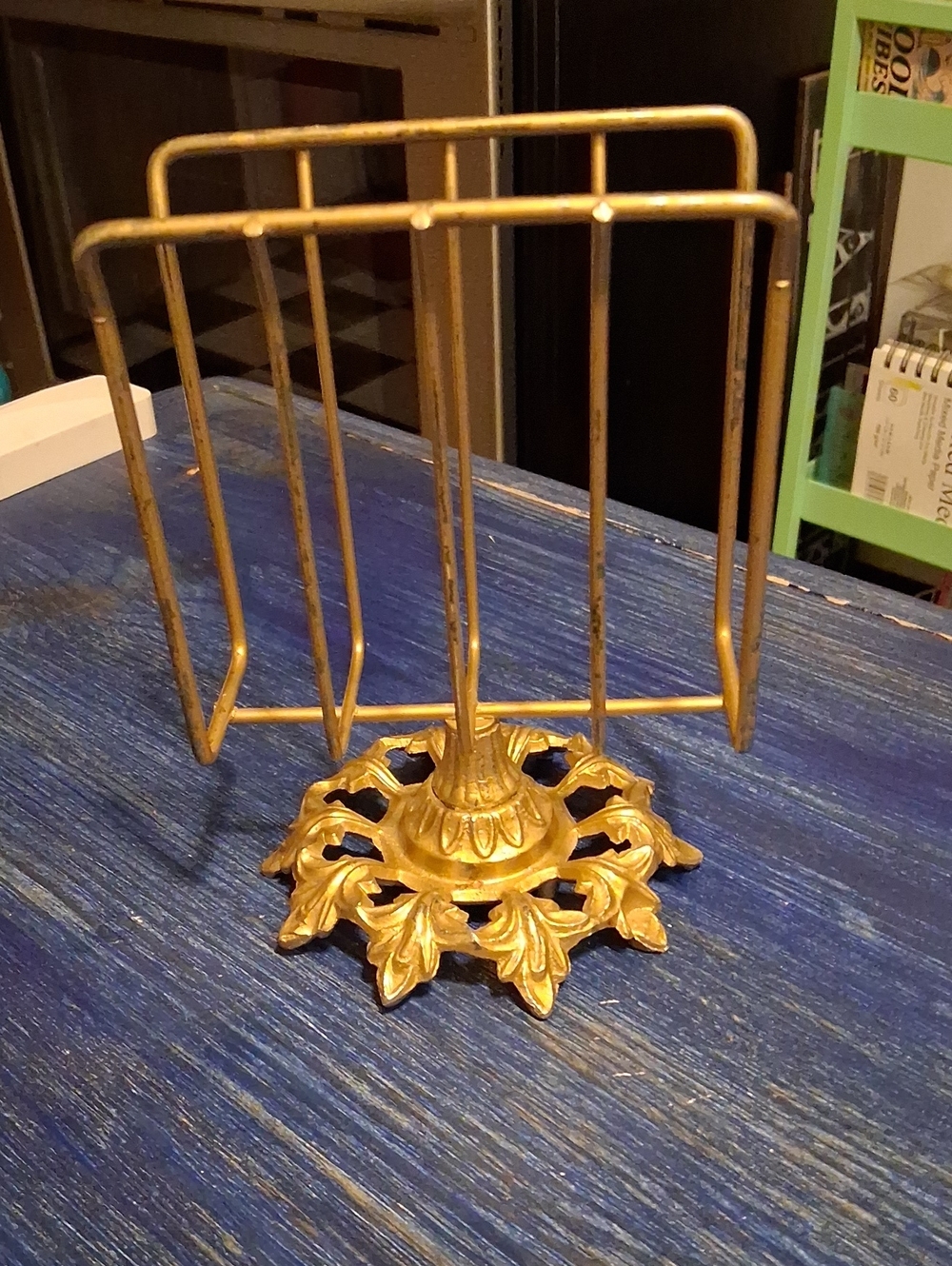 Gold Metal Napkin or Letter Holder Stand - Classic Decorative Accent